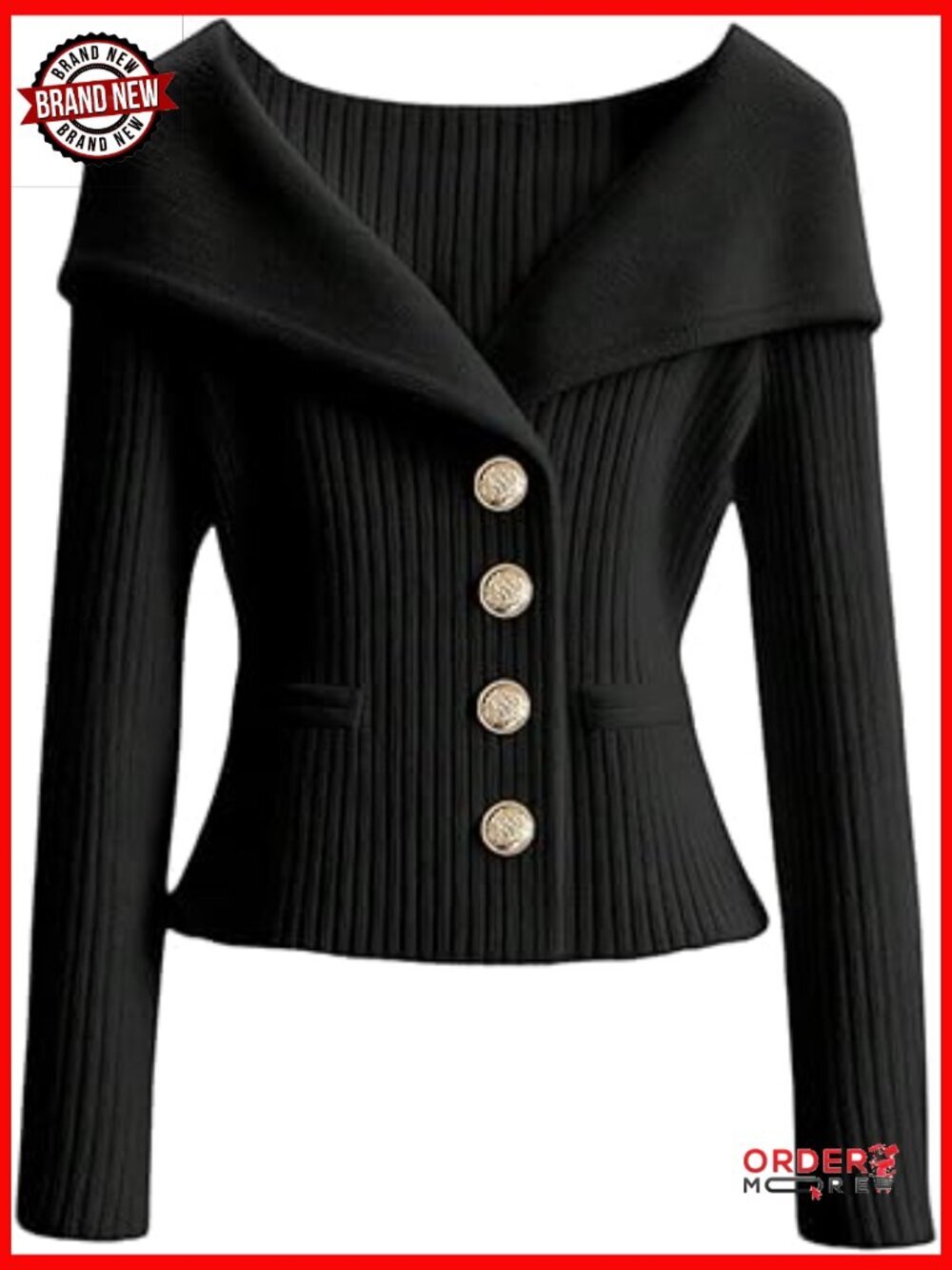 Old Money Button Down Cardigan Long Sleeve Ribbed Knit Fitted Sweater